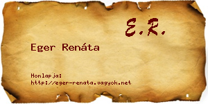 Eger Renáta névjegykártya